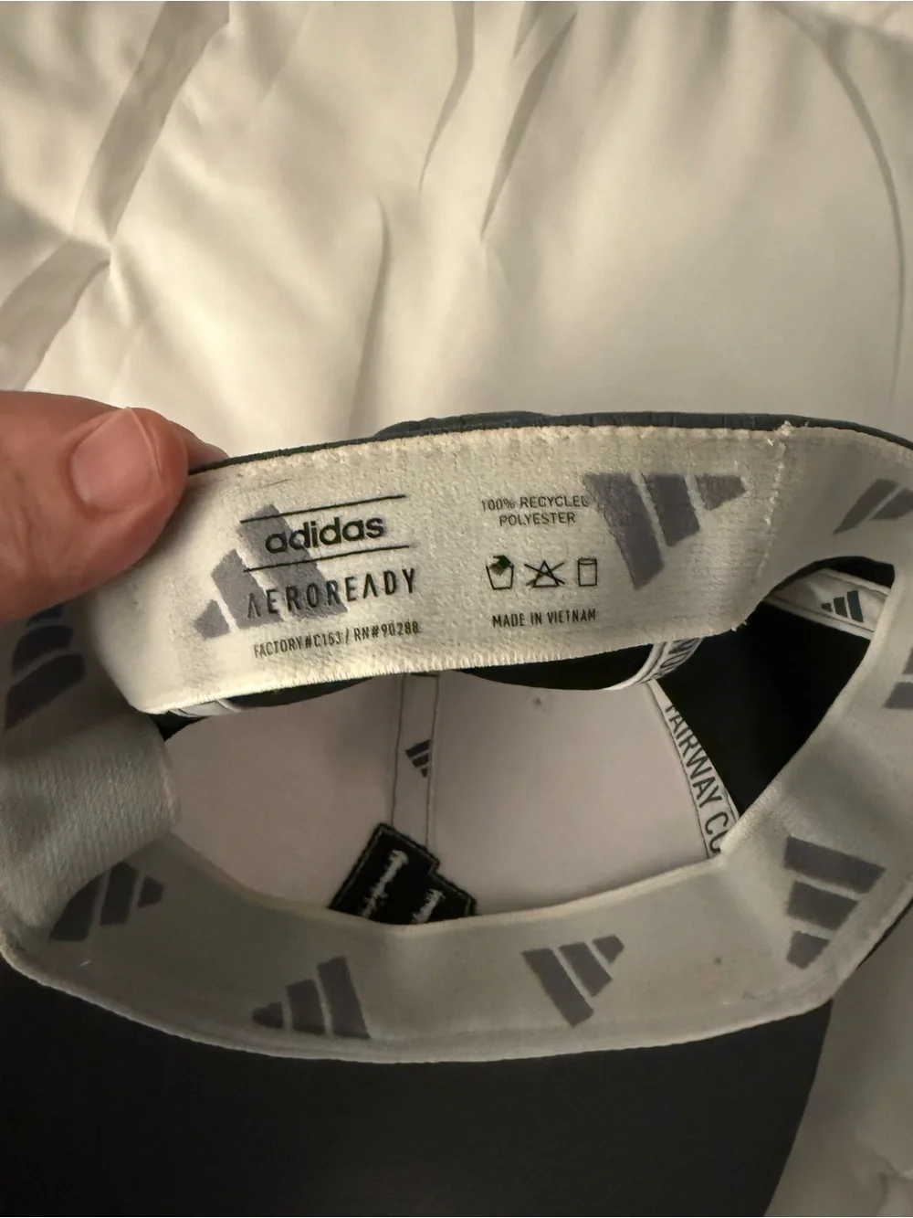 Adidas White and Gray Logo Structured Baseball Hat
